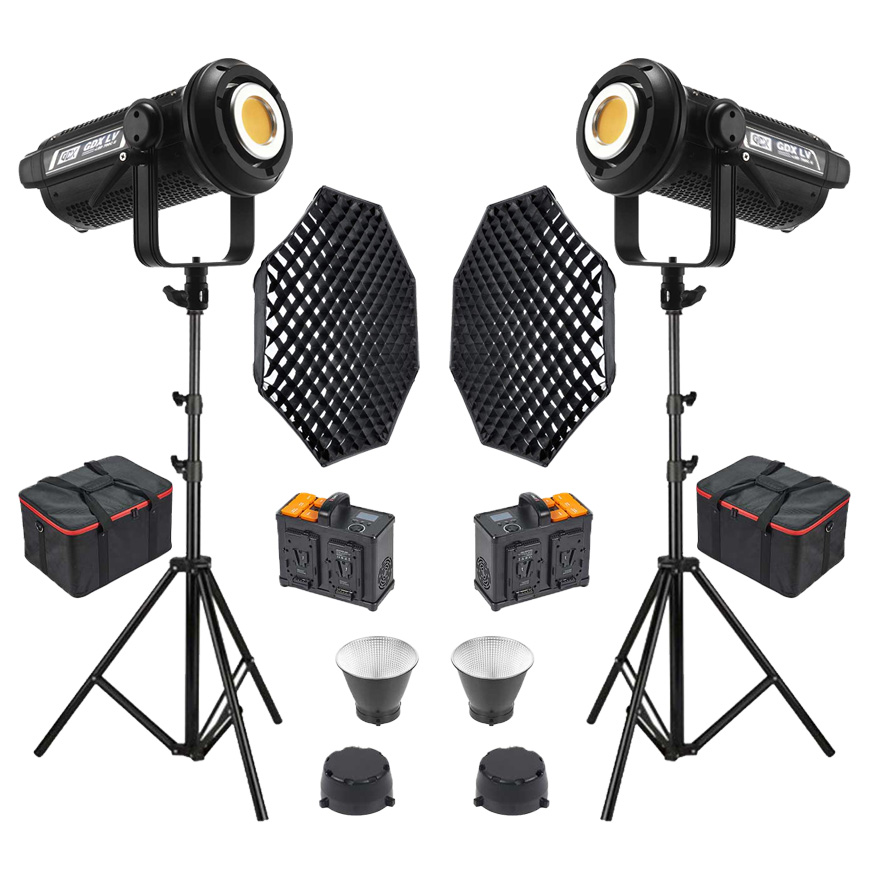 Gdx LV-700C-II B Bi Color Led Video Işığı 2'li Full Set (Gridli 95 Octa Softbox + 260 cm Kalın Işık Ayağı)
