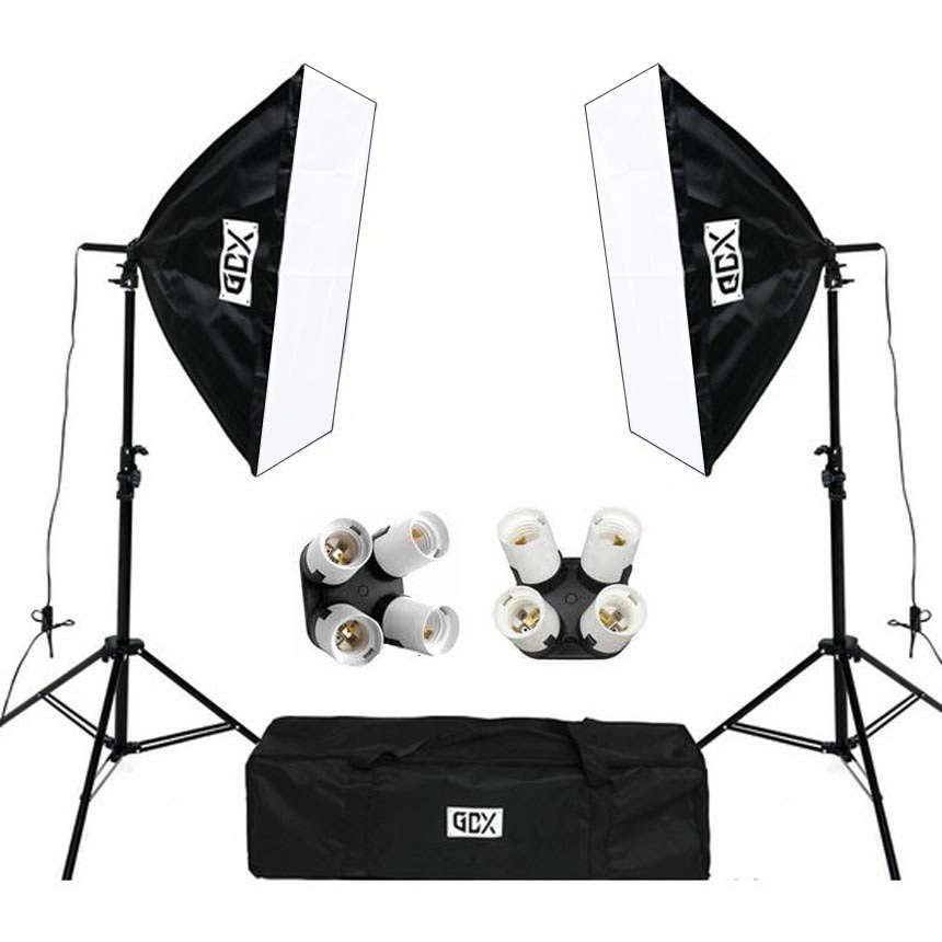 Gdx TLB-4 Pro Light 50x70 cm Video ve Fotoğraf Çekim 2'li SoftBox Seti - 4 Duylu Softbox - LAMBASIZ