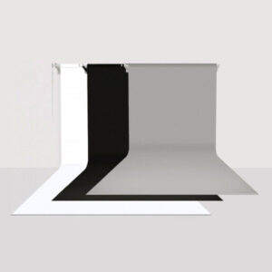 GDX Sabit Kumaş Beyaz - Siyah - Gri 3'lü Fon Perde Seti 2.70x5.80 Metre - Tavan ve Duvar İçin