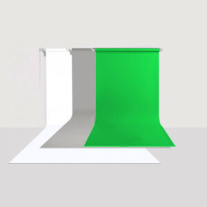 GDX Sabit Kumaş Beyaz - Yeşil - Gri 3'lü Fon Perde Seti 2.70x5.80 Metre - Tavan ve Duvar İçin