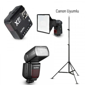 Godox TT685II-C Canon Flaş Full Set (Tepe Flaş + Tetikleyici + Ayak + Softbox)