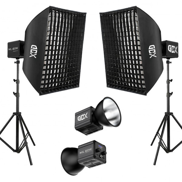 Gdx ML60 Bicolor 60x90 Gridli SoftBox Video ve Ürün Çekim İkili Işık Seti