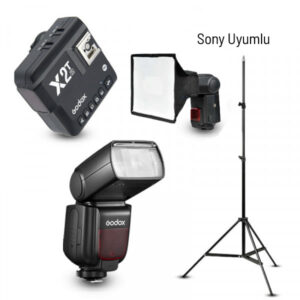 Godox TT685II-S Sony Flaş Full Set (Tepe Flaş + Tetikleyici + Ayak + Softbox)