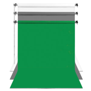 GDX Sabit Kumaş Beyaz - Yeşil - Gri 3'lü Fon Perde Seti 2.70x5.80 Metre - Tavan ve Duvar İçin