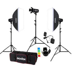 Godox E250 III W/S 3'lü Stüdyo Paraflaş SoftBox Kit (250 Watt)