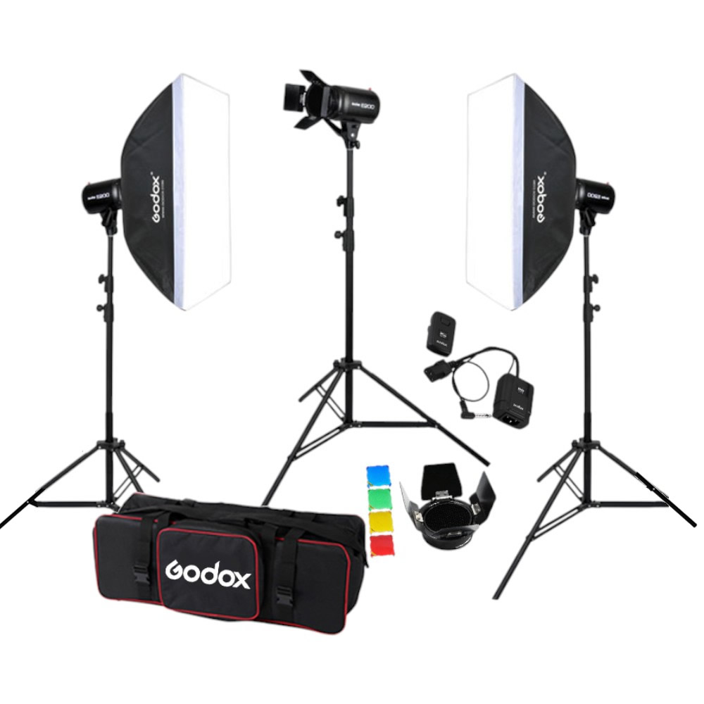 Godox E250 III W/S 3'lü Stüdyo Paraflaş SoftBox Kit (250 Watt)