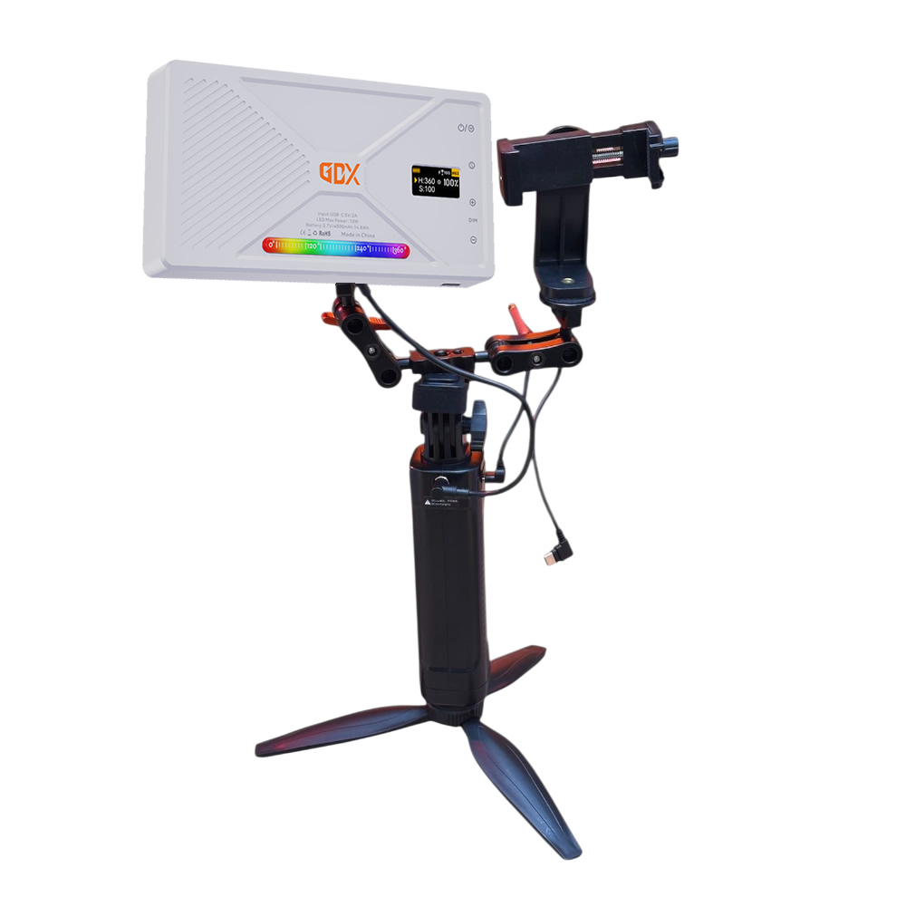 GDX CF-135 II RGB Telefon Vlog Seti + El Tipi Powerbank Tripod Batarya - Görsel 2