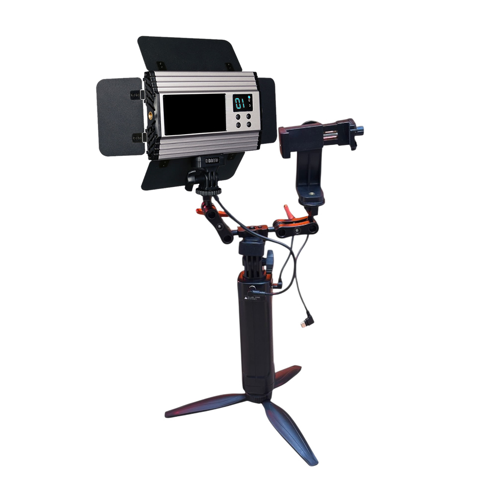 GDX CF-150C RGB Telefon Vlog Seti + El Tipi Powerbank Tripod Batarya - Görsel 3