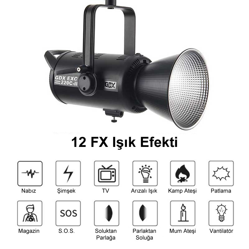 Gdx EXC-220C-II Bi Color Led Video Işığı - Görsel 5