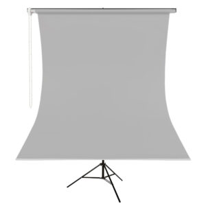 GDX Kumaş - Seyyar Vesikalık Gri Renk Fon Perde 190x400 cm