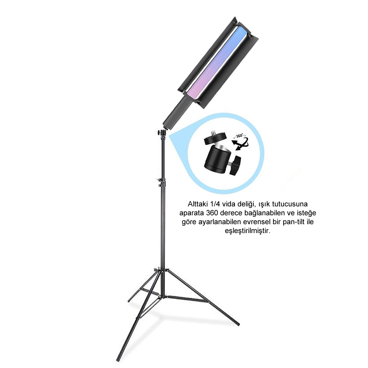 Gdx LP550 RGB Fotoğrafçılık ve Video için Renkli Işık Çubuğu Tekli Set - Görsel 3