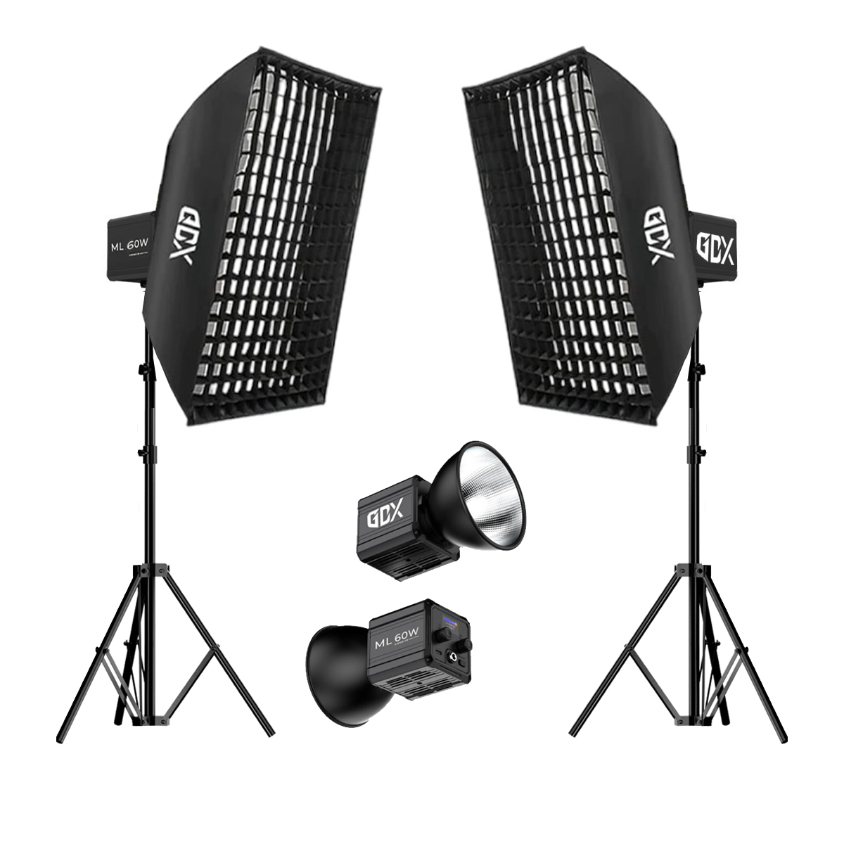 GDX ML60 Bicolor 60x90 Gridli SoftBox Video ve Ürün Çekim İkili Işık Seti