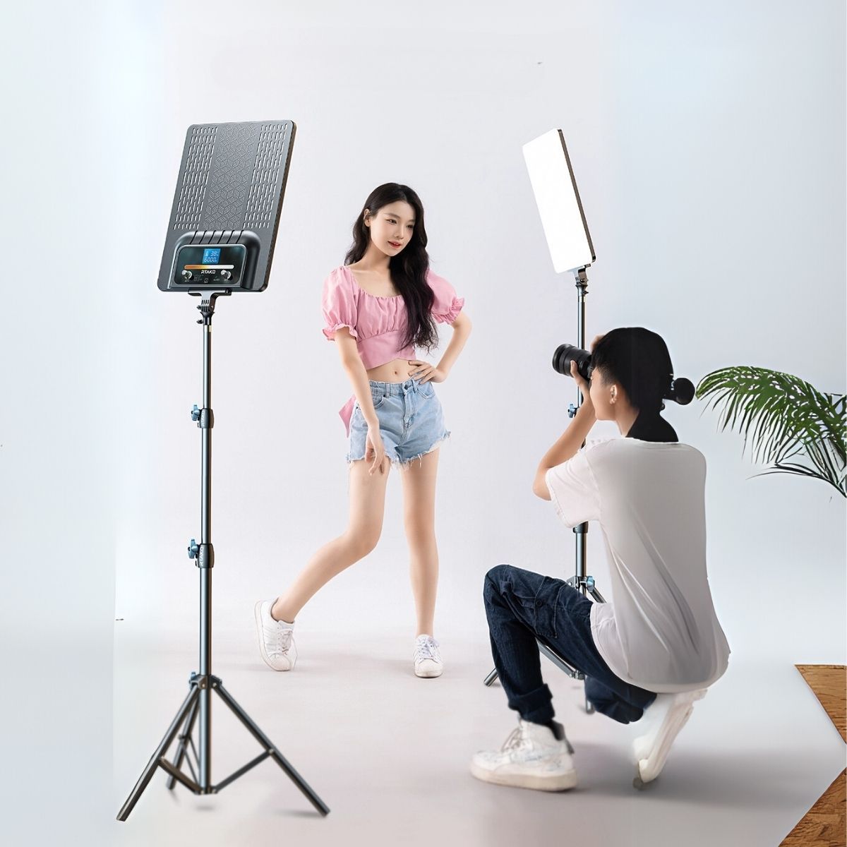 Gdx P300TS BiColor Fotoğrafçılık ve Stüdyo Aydınlatması 80 Watt LED Video Panel Sürekli Işık İkili Set - Görsel 2