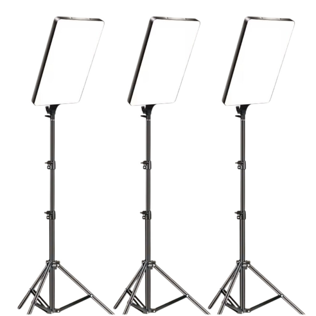 GDX P300TS BiColor Fotoğrafçılık ve Stüdyo Aydınlatması 80 Watt LED Video Panel Sürekli Işık Üçlü Set