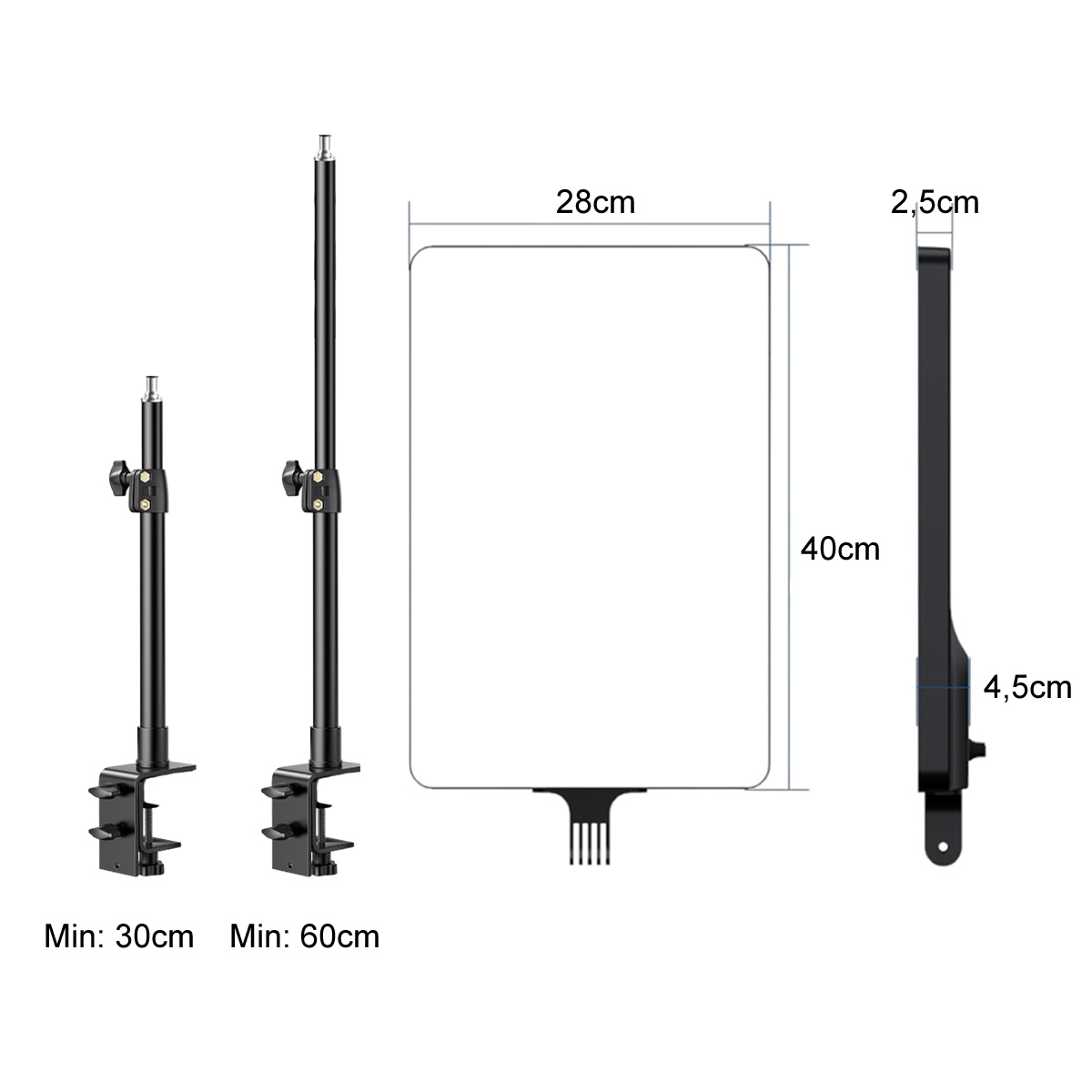 Gdx P300TS BiColor Profesyonel Youtuber 80W Tekli Masaüstü Yayıncı Işık Seti - Görsel 2