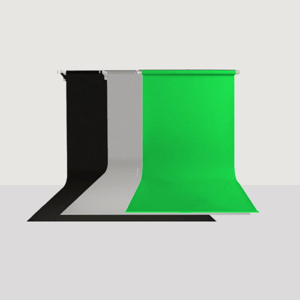 GDX Sabit Kumaş Siyah - Yeşil - Gri 3'lü Fon Perde Seti 2.70x5.80 Metre - Tavan ve Duvar İçin - Görsel 2