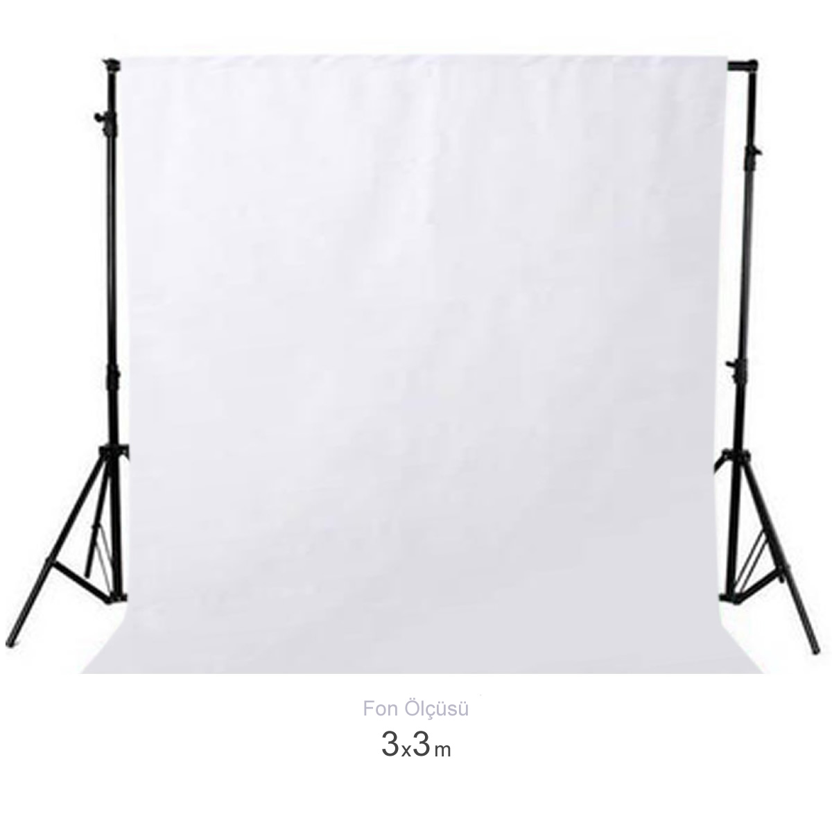 Gdx Seyyar Beyaz Fon Perde (Katlanabilir Kumaş) 3x3 Metre