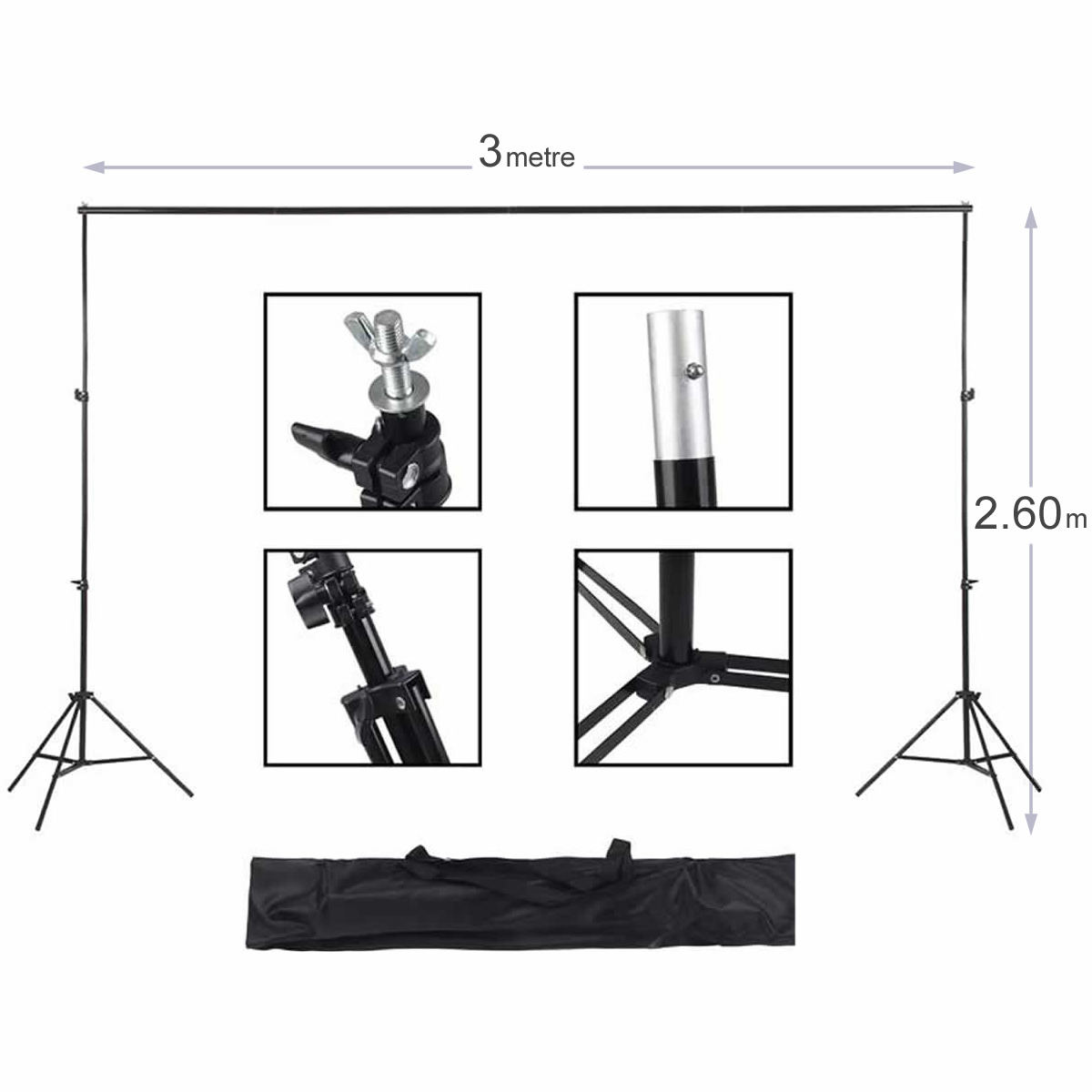 Gdx Seyyar Beyaz Fon Perde (Katlanabilir Kumaş) 3x3 Metre - Görsel 2