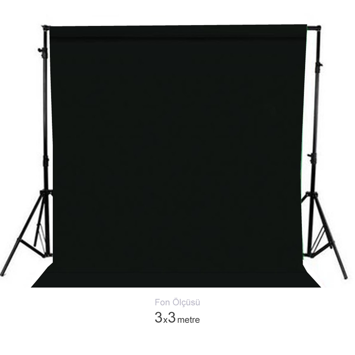 Gdx Seyyar Siyah Fon Perde (Katlanabilir Kumaş) 3x3 Metre