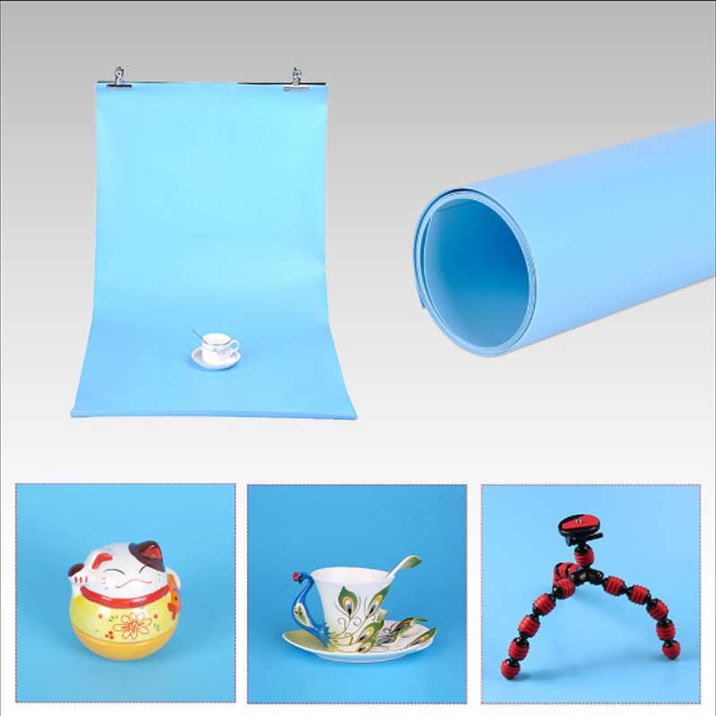 Gdx Stüdyo Fon Perde, PVC Arka Plan, Silinebilir, Kırışmaz (Mavi/Blue) 120x200 Cm - Görsel 2