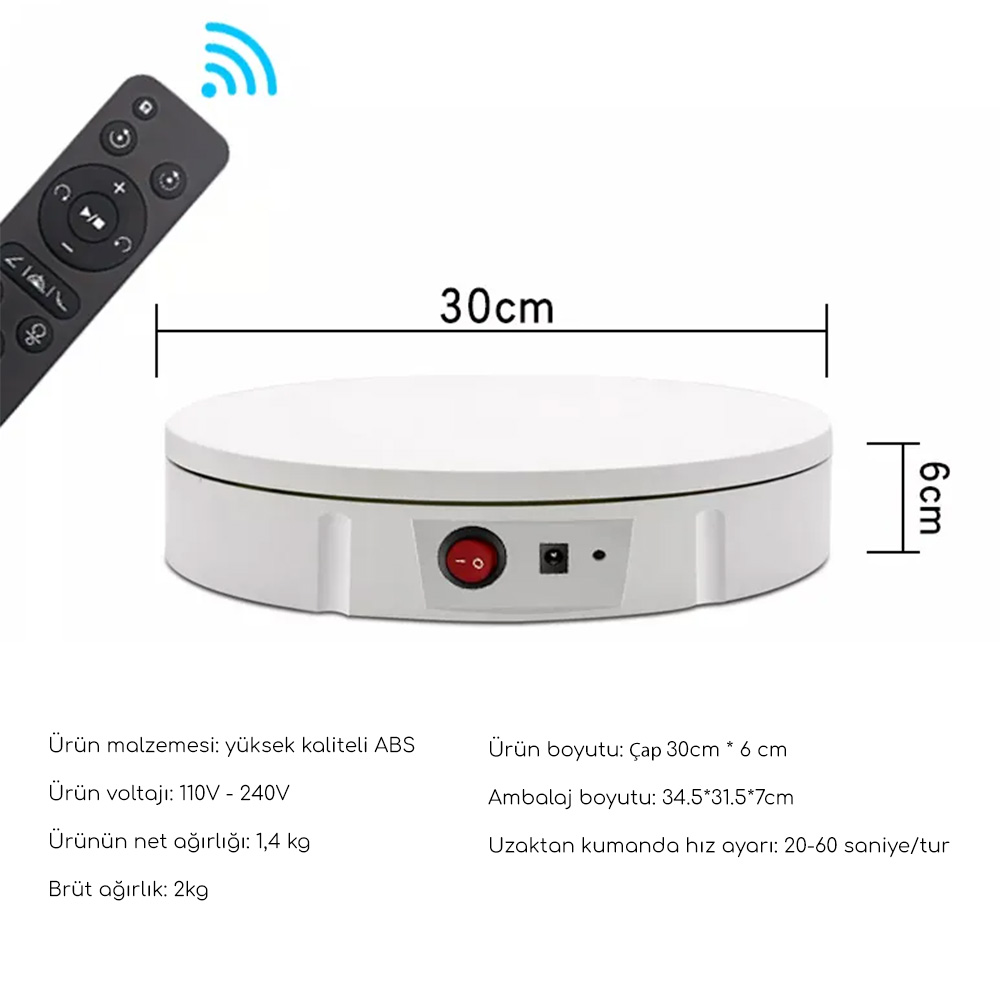 GDX TUTA-30 30 cm Turn Table - Döner Stand - Döner Tabla - Görsel 5