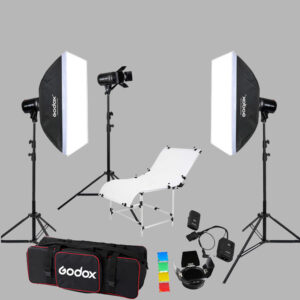 Godox E250 3'lü Paraflaş Set + Çekim Masası 1x2 Metre Fareyi Resmin Üzerine Getirin