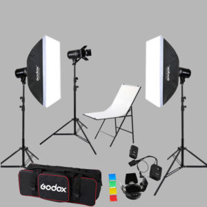 Godox E250 3'lü Paraflaş Set + Çekim Masası 60x100 cm Fareyi Resmin Üzerine Getirin