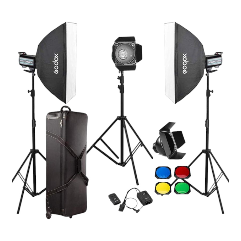 Godox QS600 II W/S 3'lü Stüdyo Paraflaş SoftBox Kit (600 Watt)