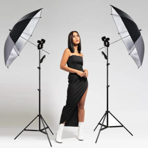 Godox UB-002 40inç 101cm Gümüş Şemsiye Çift Duylu İkili Set Bundle Fareyi Resmin Üzerine Getirin