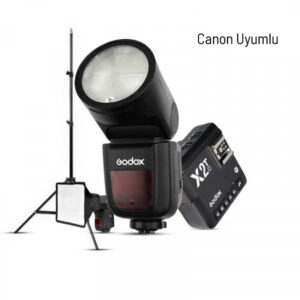 Godox V1 Canon Flaş Full Set (Flaş, Tetikleyici, Softbox, Tripod)