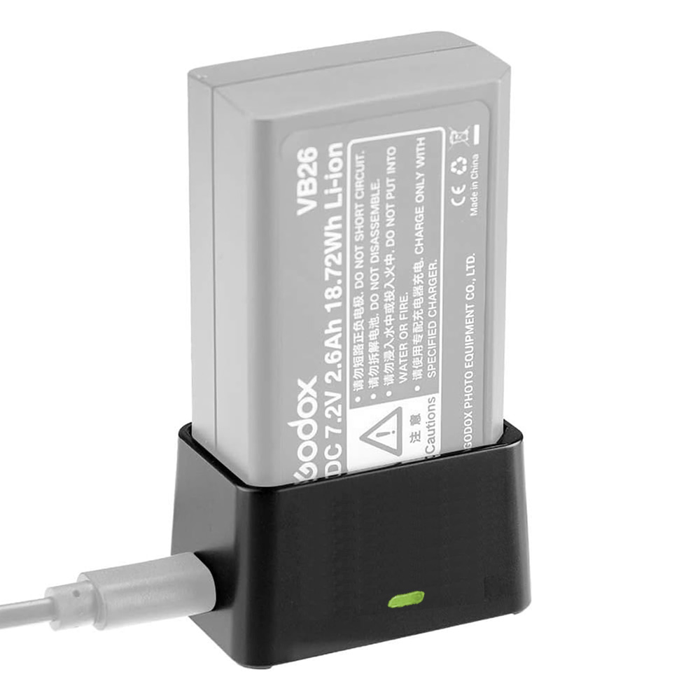 Godox VC26 USB Şarj Aleti (V1, V860III, AD100Pro, MF-R76) - Görsel 2