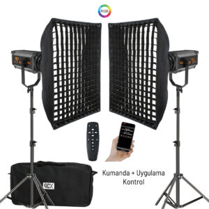 GDX 300 RGB III Profesyonel İkili Fotoğrafçılık ve Video Renkli Dolgu Işığı Seti