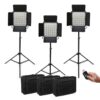 GDX CF-Led 1024W 3'lü Sürekli Video Panel Led Işık Seti