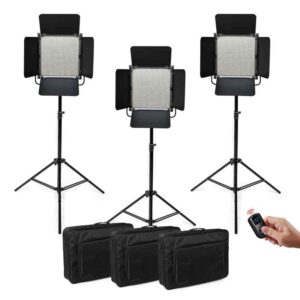 GDX CF-Led 1024W 3'lü Sürekli Video Panel Led Işık Seti