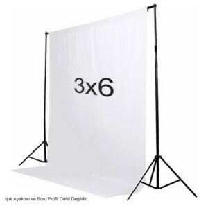 GDX Kumaş Fon Beyaz (3x6 Metre) Katlanabilir / Yıkanabilir Fareyi Resmin Üzerine Getirin