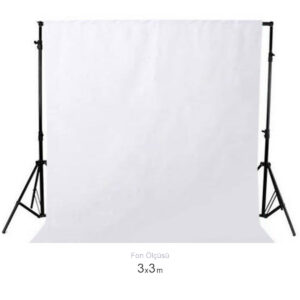 GDX Seyyar Beyaz Fon Perde (Katlanabilir Kumaş) 3x3 Metre