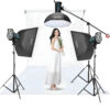 Godox QS600 II W/S 3'lü Stüdyo Paraflaş SoftBox Kit (600 Watt) & Stüdyo Fon Perde Sistemi