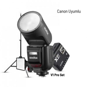 Godox V1 Pro Canon Flaş Full Set (Flaş, X2 Tetikleyici, 15x20 Softbox, Tripod)