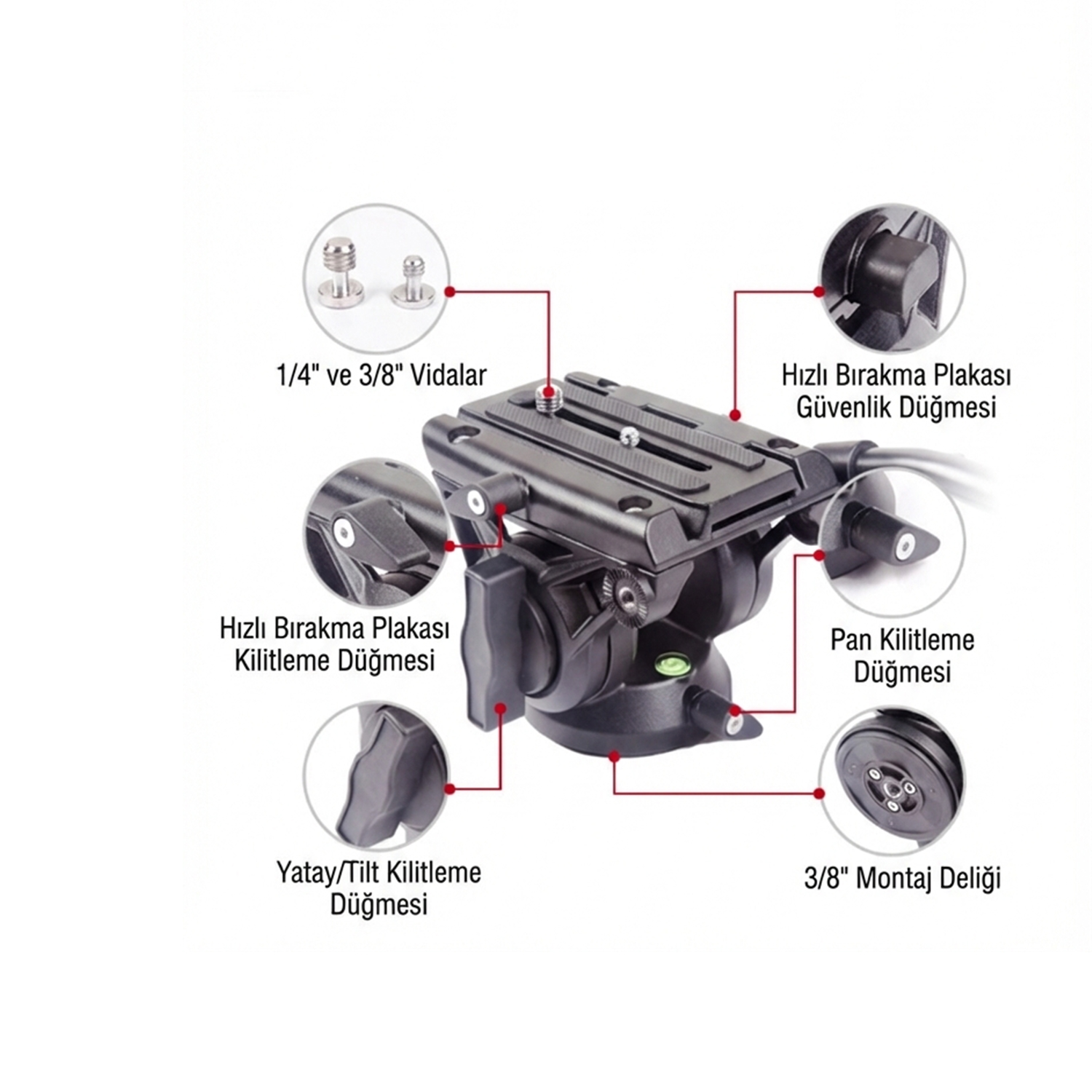 GDX 985 Profesyonel Video ve Fotoğraf Pratik Tripod - Görsel 5