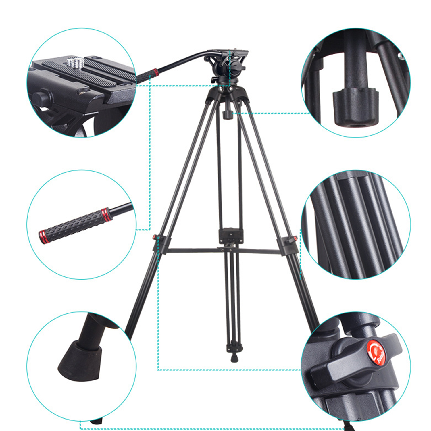 GDX 985 Profesyonel Video ve Fotoğraf Pratik Tripod - Görsel 3