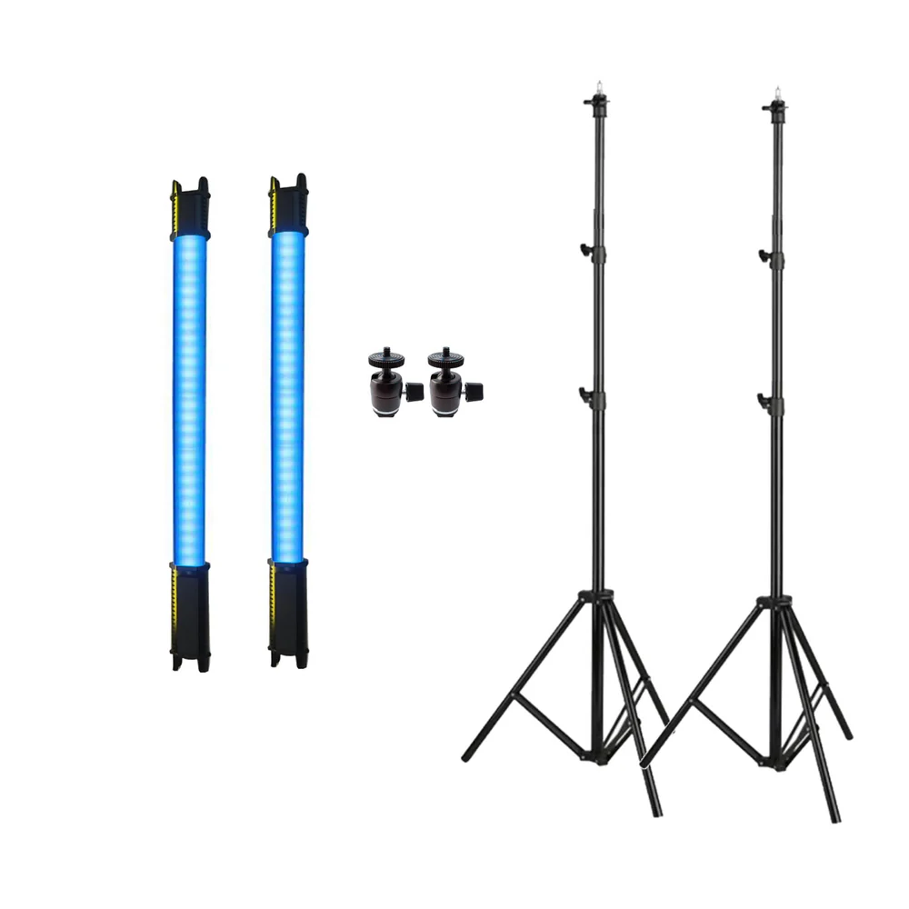 GDX TB-60 RGB İkili Fotoğraf ve Video Tüp Işık Seti - Görsel 2