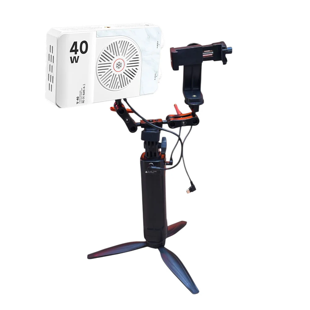 GDX CF-40 Telefon Vlog Seti + El Tipi Powerbank Tripod Batarya - Görsel 2