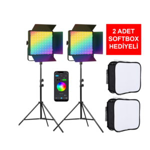 GDX CF-900R Rgb Led İkili Video ve Fotoğraf Işık Seti
