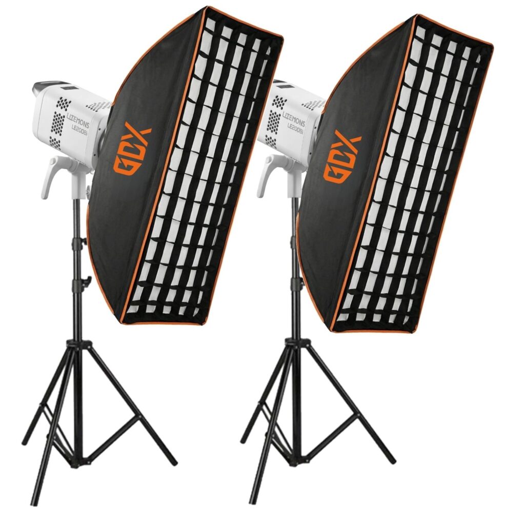 Godox LE200Bi 2’li Işık Seti – 220W Bicolor Video LED Aydınlatma Kiti (Softbox + 260cm Tripod) - 2. görsel
